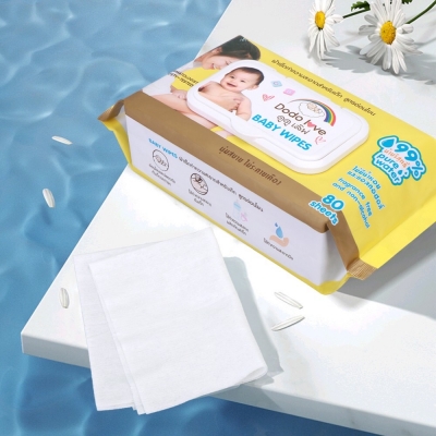 DODOLOVE Baby Wipes ผ้าเช็ดทำความสะอาดสำหรับเด็ก ออร์แกนิค ห่อใหญ่ 80 แผ่น ทิชชู่เปียก สูตรอ่อนโยน