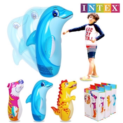 INTEX ตุ๊กตาล้มลุก 3-D ปลาโลมา ไดโนเสาร์ เสือ รุ่น 44669 (คละลาย)