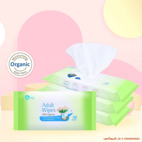 Good Clean ทิชชู่เปียก เช็ดเครื่องสำอางทิชชู่เปียกสำหรับใบหน้า  เนื้อผ้านุ่ม อ่อนโยนต่อผิว 40 แผ่น