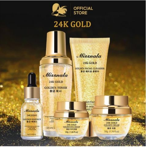 Missnala เซรั่มบำรุงหน้า 24K Gold ครีมบํารุงผิว ให้ความชุ่มชื้นลดริ้วรอย